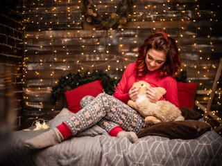Christmas bed party