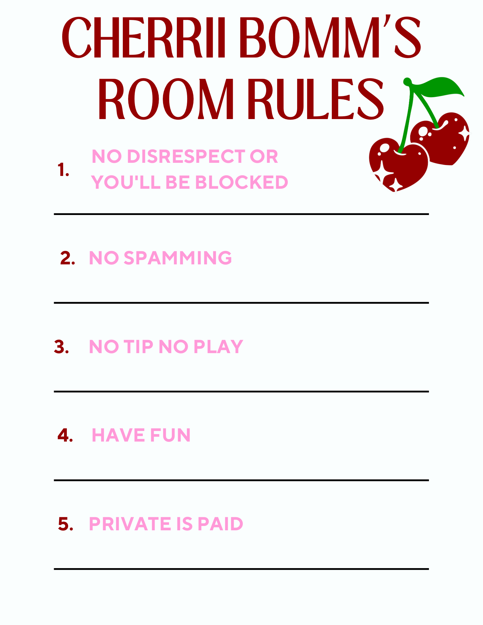 CherriiBomm ROOM RULES image: 1