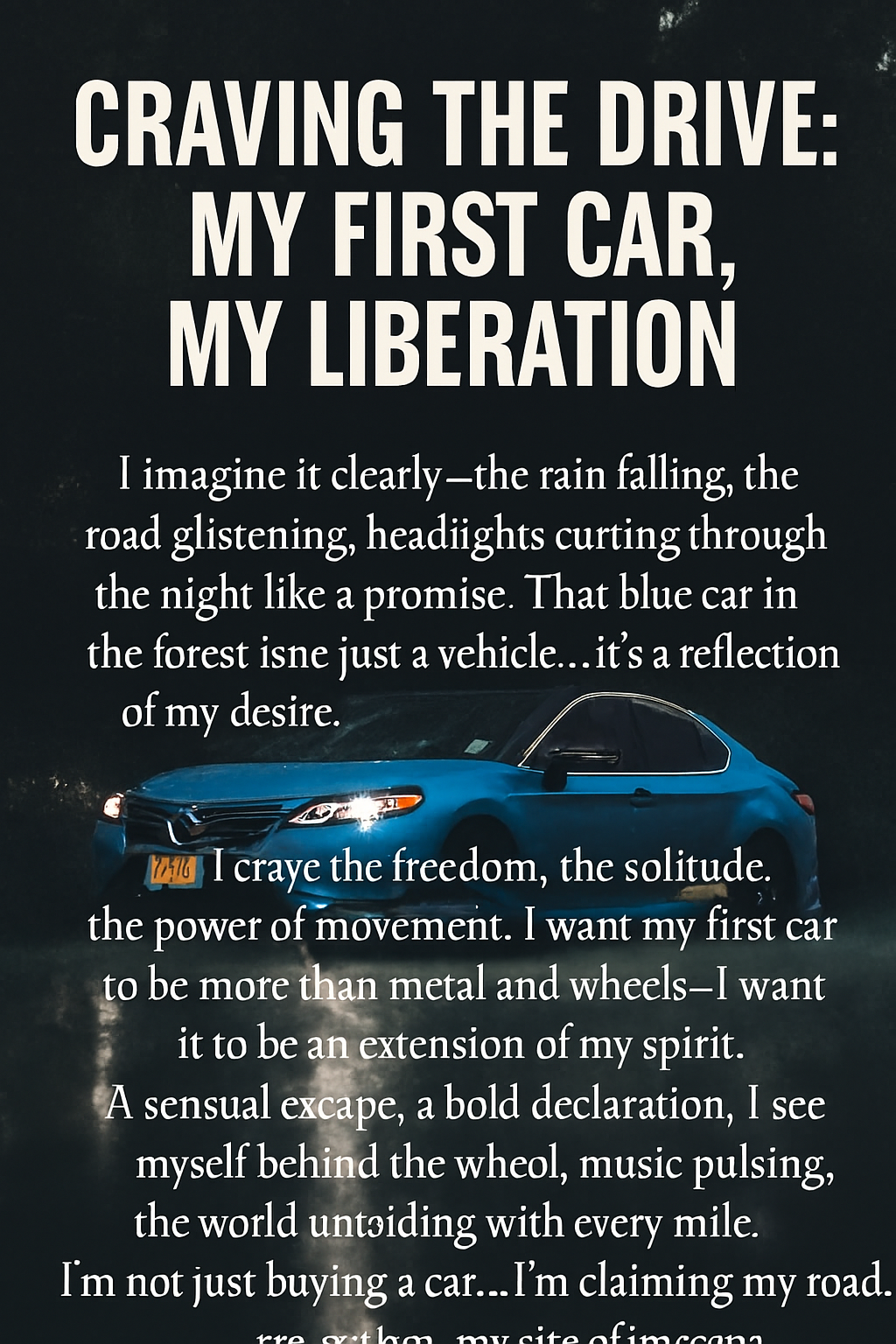 Lashmy111 Craving the Drive: My First Car, My Liberation image: 1