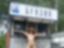 Naked at the gas station