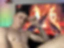 Naked by the fireplace