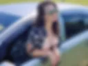 in a gray car