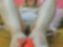 Special red dildo masturbation
