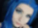 Blue hair and beautiful makeup