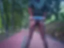 I'm walking in the park in torn tights without panties.