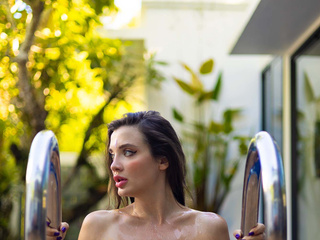 Topless in the pool
