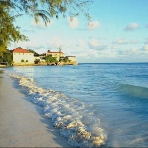 House on the shore of a warm pond