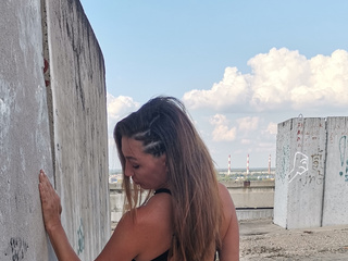 On the roof of an abandoned building