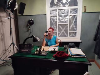 I'm at the film studio