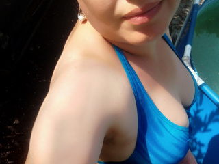 Blue swimsuit