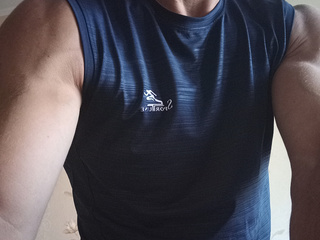 In a T-shirt