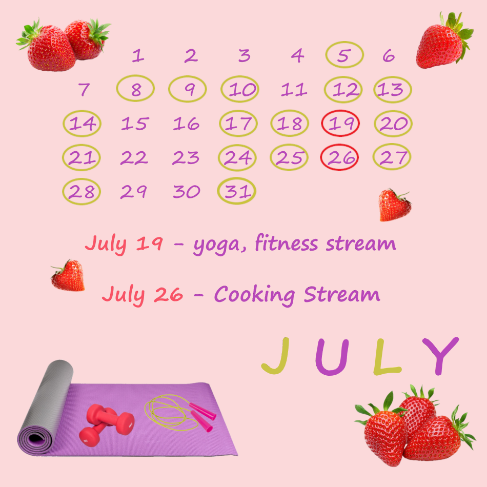 katy-ethereal 🍓Stream schedule for July🍓 - 🍓 Stream schedule for July 🍓 image: 1