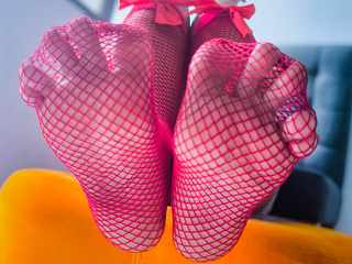 Feet and red fishnet
