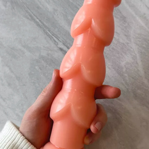 Dildo 22 cm, big cock with suction cup, textured