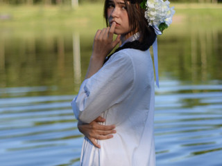 Lady in nature