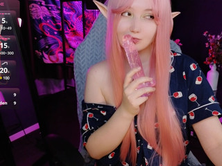 Pink Elf and dildo