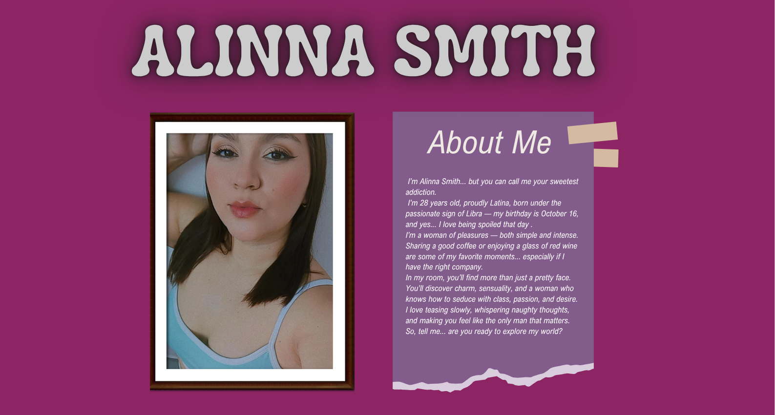 AlinaSmith My bio image: 1