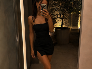 In a black dress