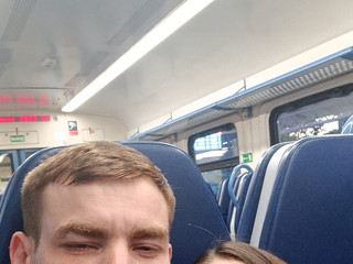 we are on the train🚈