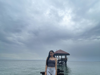Girl in the sea