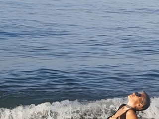 In a swimsuit on the Black Sea