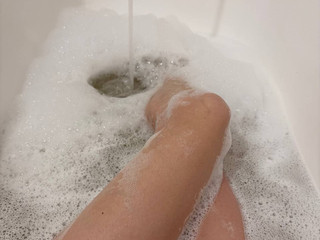 In the bathroom