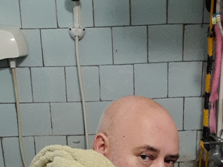 In the shower