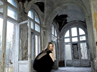 mysterious girl in black
