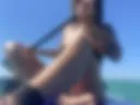 On a sub in a thong
