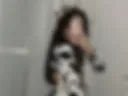in a cow costume