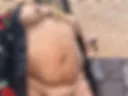 In the summer, outside in a light robe