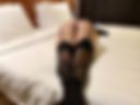 On the crib in stockings with her butt up