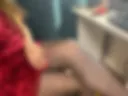 legs in black stockings and shoes