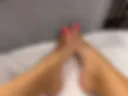 legs pink pedicure