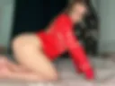 red warm sweater and panties