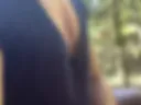 I'm trying on sex clothes near the lake and there are people around.