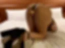 Dildo in pussy on the bed, doggy style