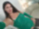 green translucent top, panties, stockings