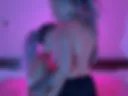 Kissing Sasha in neon
