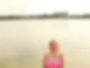 Curvy beautiful woman in swimsuit