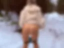 🥰 No panties in the snow🔞