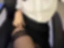 In black stockings in the office