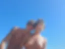 At the beach - braless - real amateur topless