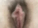 Naked, very hairy pussy close up