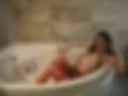 Cute brunette new model in her bathroom