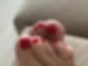 Red pedicure