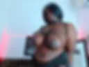 sweet ebony with huge tied-up tits