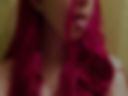 With long red hair