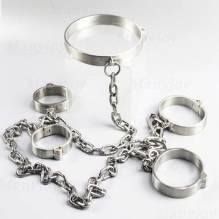 A set of metal bracelets for hands and feet