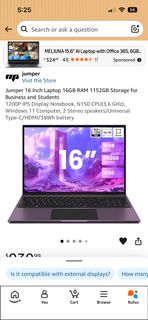 Jumper 16 Inch Laptop 16GB RAM 1152GB